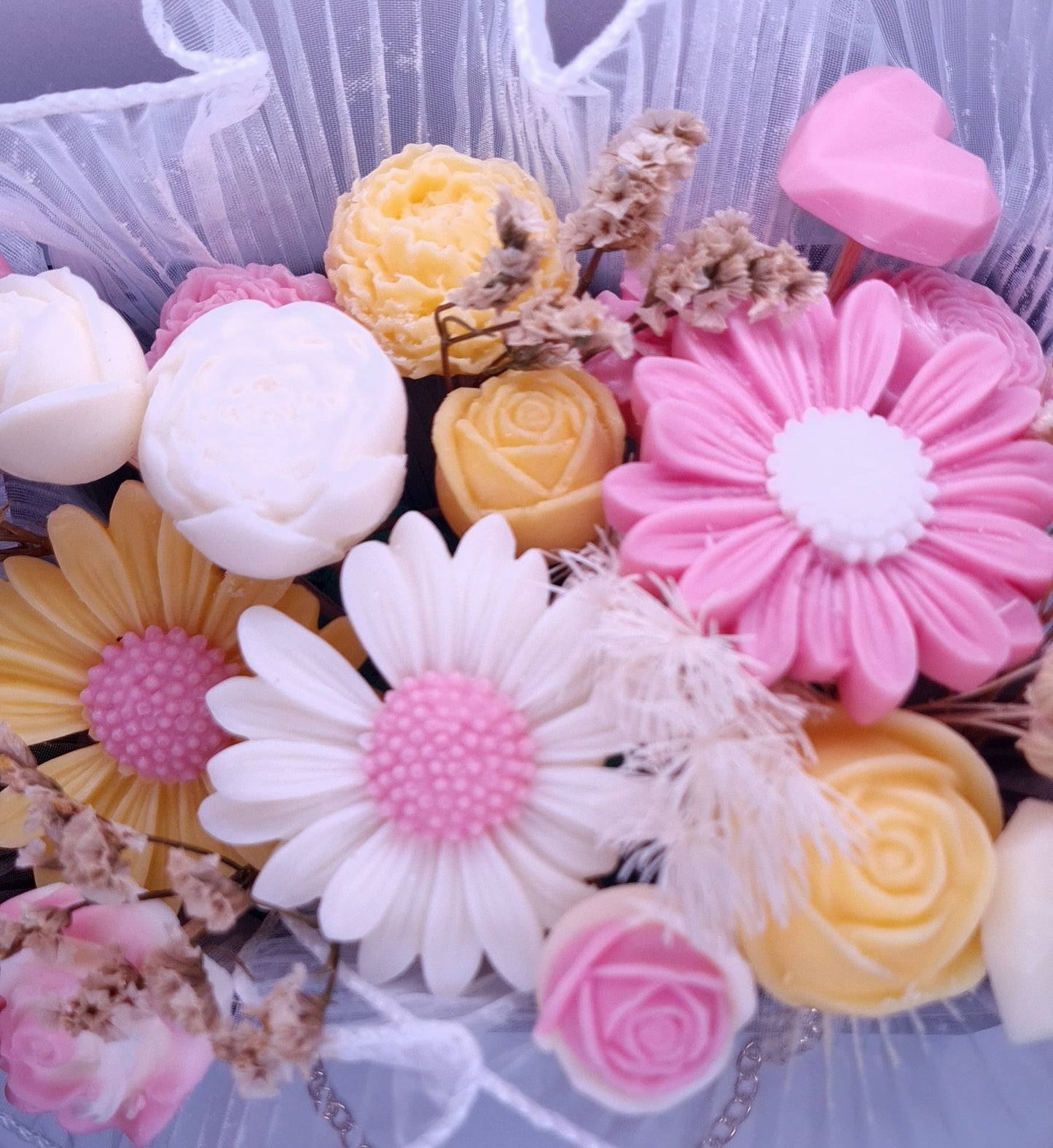 Bouquet fleuri de cire fondants